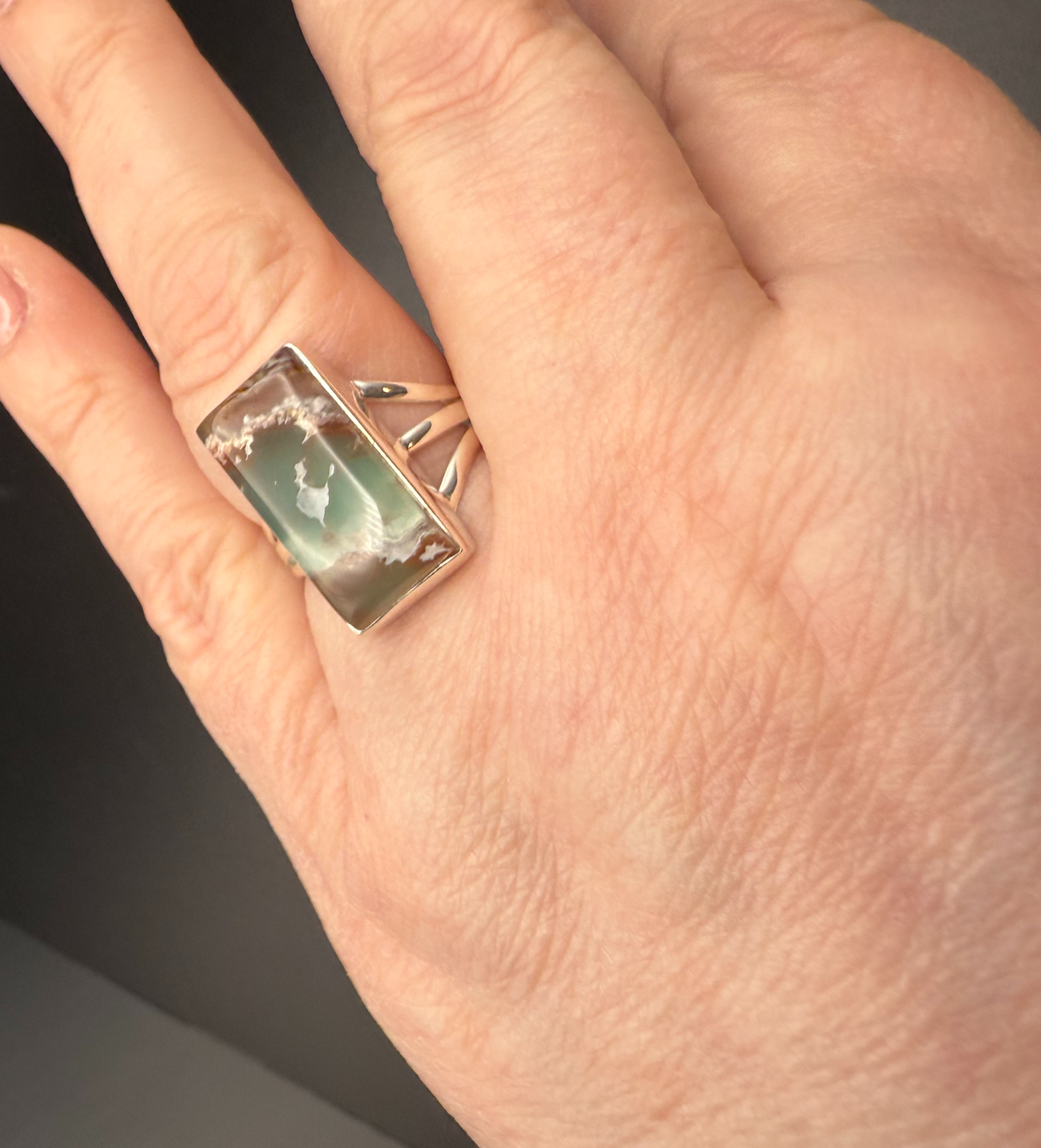 Aqua Chrysoprase Ring