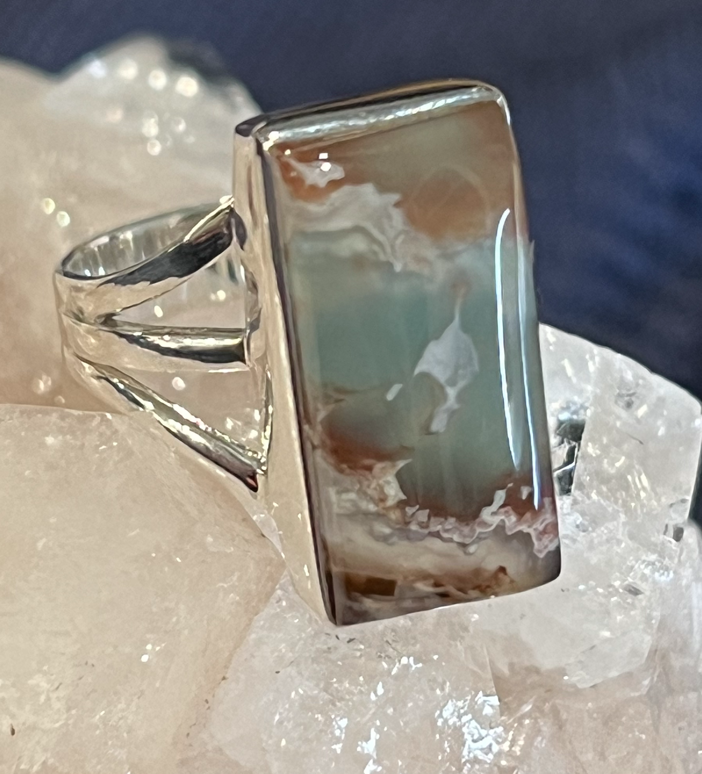 Aqua Chrysoprase Ring
