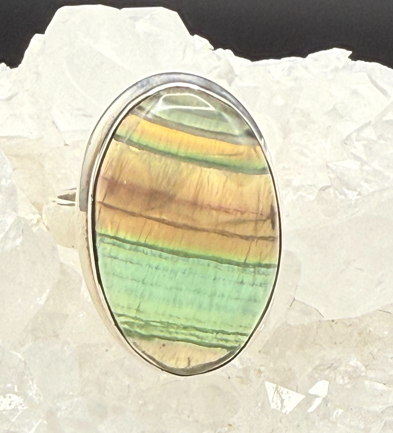Rainbow Flourite Ring